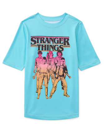Netflix Stranger Things Boys RASHGUARD UPF 50+ Sun Shirt Boys Size S (6/7)