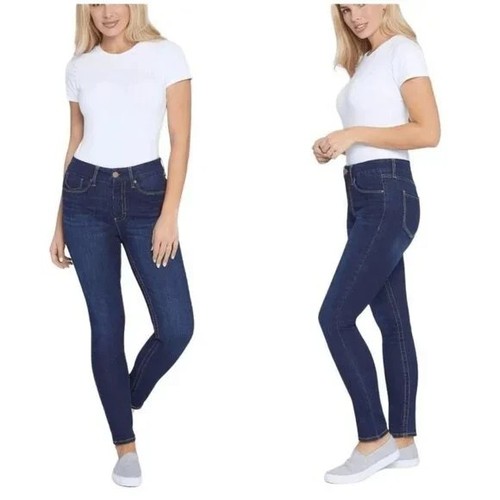 NWT Womens sz 14 Seven7 Seven 7 Tummyless High Rise Skinny Dark Rinse Jeans - Picture 2 of 10