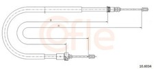 COFLE Bremsseil Seilzug Feststellbremse 10.6034 für PEUGEOT 206 2A CC SW 2E 2D