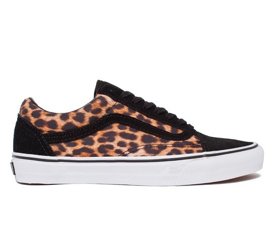 VANS Trainers Sneakers Shoes Old Skool Black Suede Leopard Print