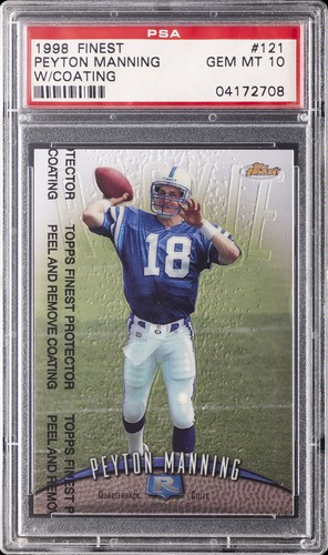 1998 FINEST W/COATING #121 PEYTON MANNING ROOKIE RC PSA 10