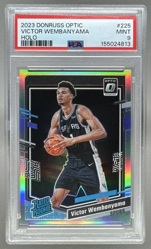 Victor Wembanyama 2023 Panini Donruss Optic #225 Holo Prizm Rated Rookie PSA 9