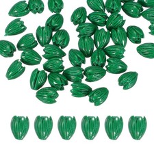 50 Pcs 11x8mm Beads Coral Flower for DIY Crafts, Green