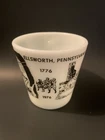 Vintage Pyrex Milk Glass Bicentennial Mug Ellsworth Pennsylvania 1776-1976 #1410