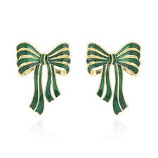 Christmas Bow Earrings for Women Xmas Red Bow Earrings Red Green Ribbon Stud ...
