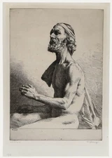 William Strang RA (1859-1921) - Etching, Life Model in the Studio