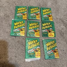 UNOPENED Vintage 1974 Topps Wacky Packages 9th Series Wax Pack - SEALED Lot Of 8