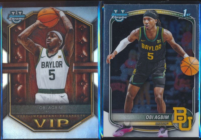 Lot x2 Obi Agbim 2024 Bowman University Chrome Very Important Prospects RC JT1