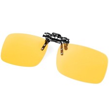 Clip On Night Driving Glasses - Flip up Polarized Anti Glare Night vision Gla...