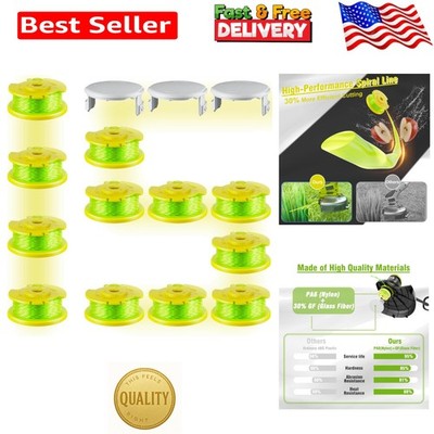 Ryobi Compatible Trimmer String Set - 15 Pcs, 12 Spools & Caps, Durable Quality