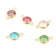 50pcs Gold stainless steel Connector Crystal Charms DIY Jewelry Making 8.5x15mm