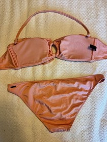 Victoria's Secret Pink Sequin Ruffle Bandeau Bikini Set