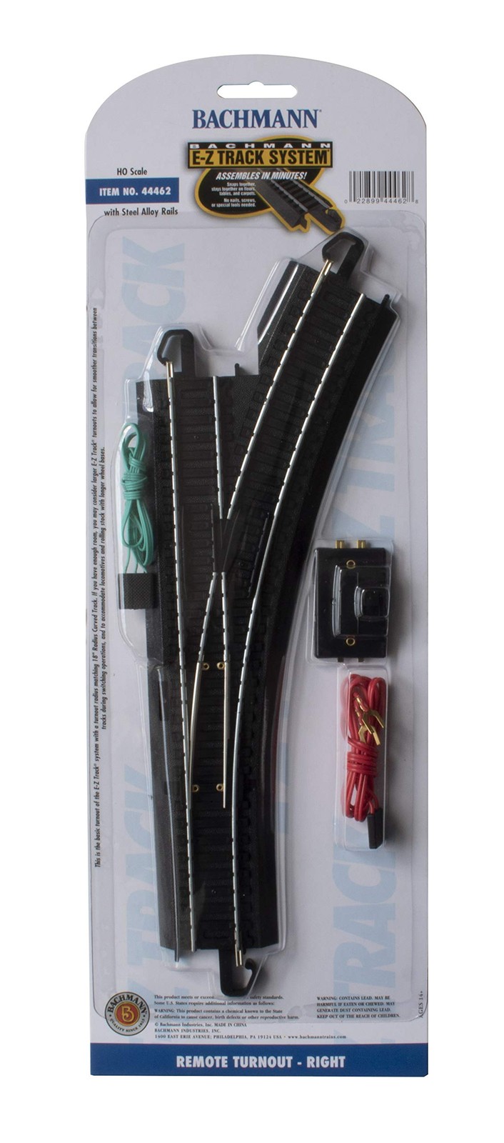 Trains - Snap-Fit E-Z TRACK REMOTE TURNOUT - RIGHT (1/card) - STEEL ALLOY Rail