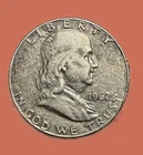 90% Silver - 1962-D Silver Ben Franklin Half Dollar.