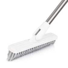 Floor Scrub Brush Bathroom Long Handle Bathtub Push Broom Shower Tile Grout S...
