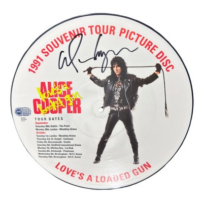 ALICE COOPER LOVE S A LOADED GUN SIGNED PICTURE DISC (ACG CERT AG17946)