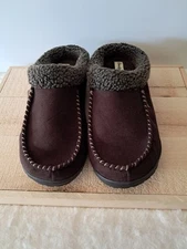 Dearfoams Mens Sz  LG 11/12 Indoor/Outdoor  Slippers Coffee Comfort Easy Slip On