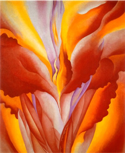 GEORGIA O'KEEFFE RED CANNA MINIMALISM ART GICLEE PRINT FINE CANVAS - Picture 7 of 9