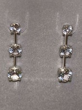 LAST 1 *NEW* ZALES Jewelers Sterling Silver Lab Created White Sapphire Earrings