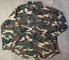Vintage Camo Chamois Style Button Up Shirt XL (SEE PHOTOS FOR MEASUREMENTS)