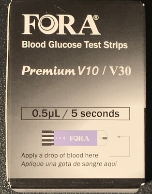 FORA Blood Glucose 50 Test Strips Premium V10 V30 Exp 06/24 NEW Sealed