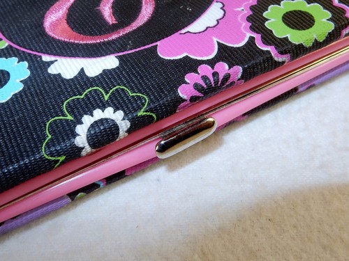 "Cartera con embrague con marco de metal monograma para damas, carcasa de nailon, bordada con letra ""E" - Imagen 5 de 12