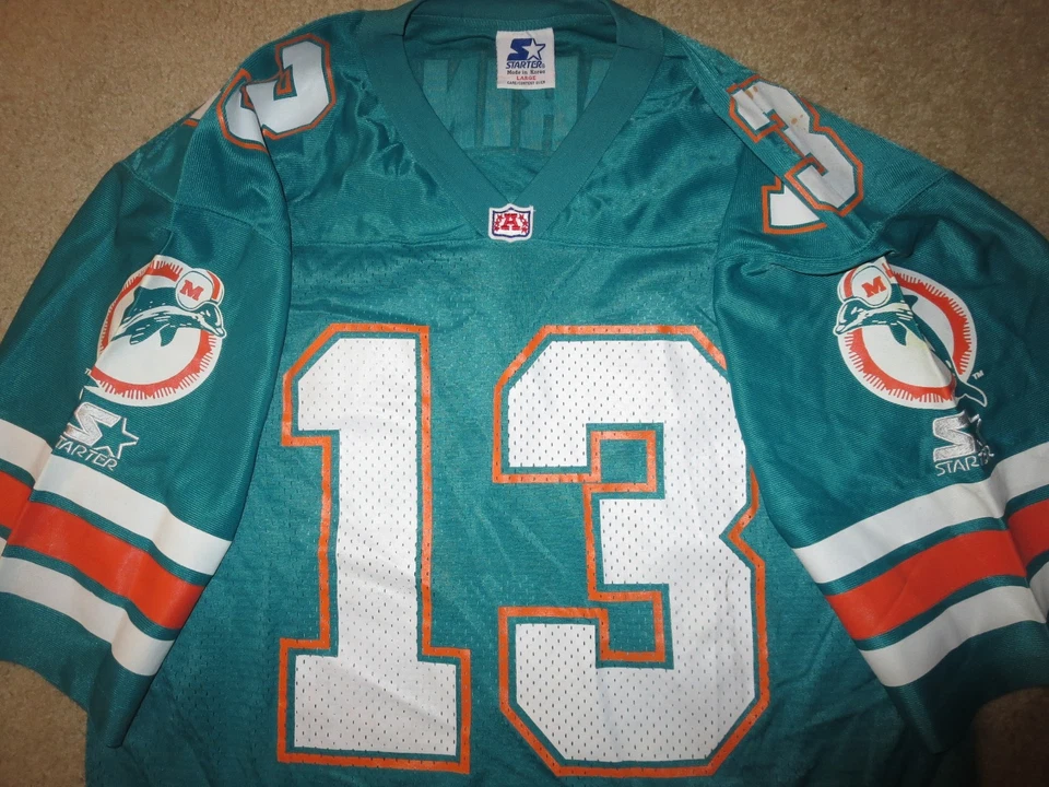 Camiseta deportiva de iniciación de fútbol americano Dan Marino #13 de los Miami Dolphins NFL 48 NUEVA Foto 3 de 4
