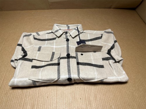 Authentic The Normal Brand Womens Toni Duster Jacket in Cream Plaid & Brown - Picture 13 of 20