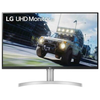 LG 32UN550-W 32 inch Widescreen VA LCD Monitor with Built-in Speakers - Silver
