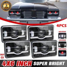 4pc 4x6" Led Headlights High/Low Beam DRL Fit For Delta 88 Cutlass Ciera S Coupe