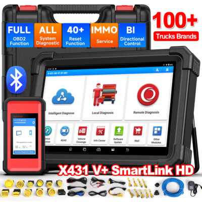 LAUNCH X-431 V+ SmartLink HD OBD2 Scanner Heavy Duty Truck Code Reader Oil Reset