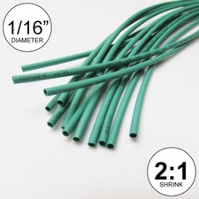 1/16" ID Green Heat Shrink Tube 2:1 ratio wrap 14x9" 10 ft inch/feet/to 1.5mm