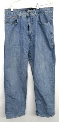 Vintage Ecko unltd baggy 5 Pockets Selvedge Jean M Size 36W 32''inseam Plaid Trim