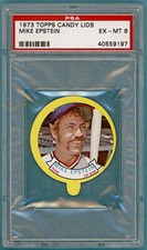 1973 Topps Candy Lids Mike Epstein – PSA 6! Rangers! POP 7!