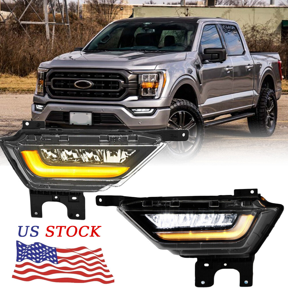 Front Bumper Fog Lights LED Harness For 2021 22 Ford F-150 DRL with Trun signal
