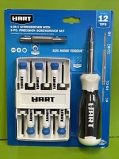 NIB HART 6 in 1 Screwdriver & 6 Piece Precision Screwdriver Set HHSDSB3