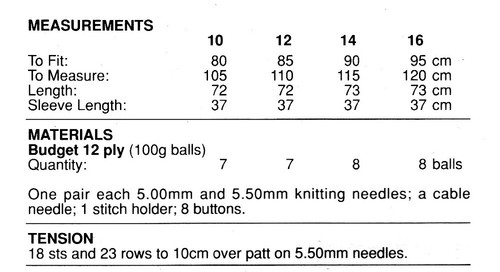 Ladies Knitting Pattern Jacket/Cardigan copy 12 ply - Picture 2 of 2