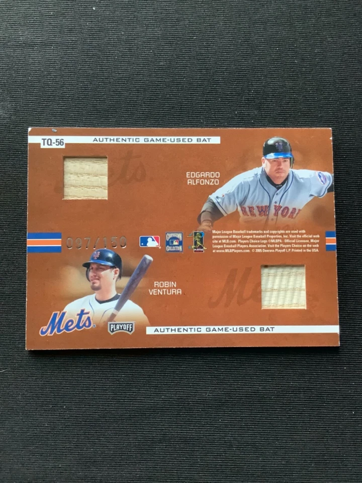 2005 Donruss Mets команды квадроциклов Рики Хендерсон Робин Вентура + 2 Джерси бита /150 - Изображение 4 из 4