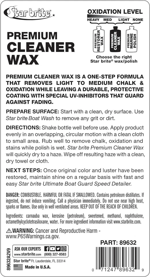 Cera limpiadora de alta resistencia StarBrite One Step con PTEF 32 oz 089632-2 paquete Foto 2 de 4