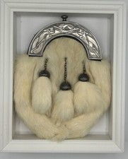 NEU Scottish SERPENT Cantle Dress Sporran White Rabbit with free chain &pound;99
