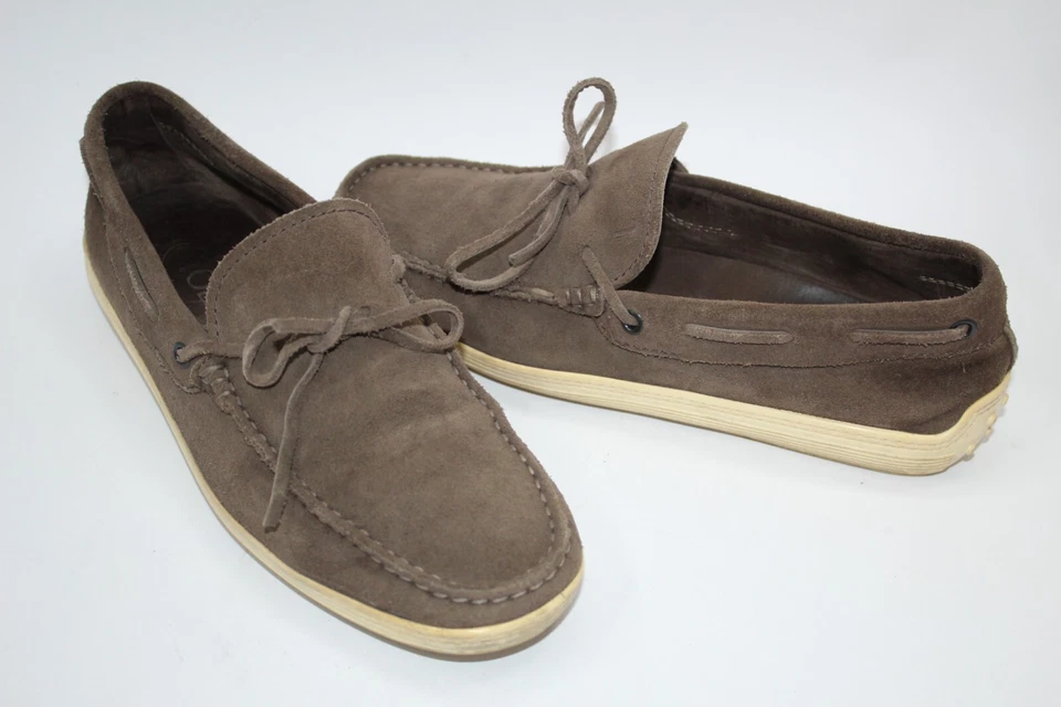 Tod's Hombre Zapatos Talla 6 Europa 38 Luz Piel ante Marrón S8769 - Imagen 2 de 4