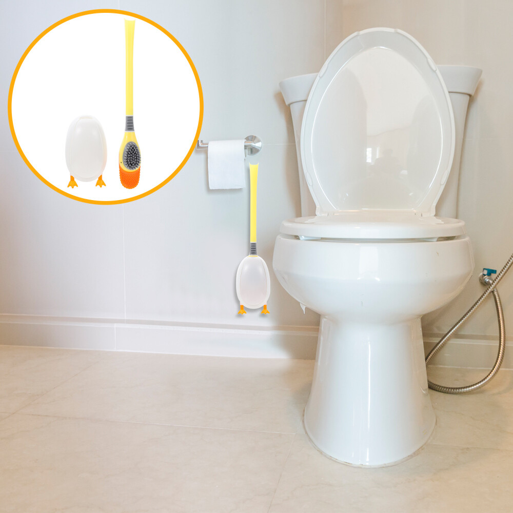 Silicone Cartoon Duck Toilet Brush Holder for Bathroom and Kitchen eBay
