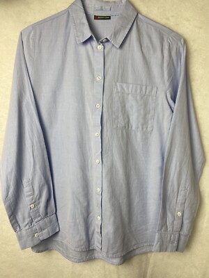STREET ONE WOMENS BUTTON DOWN SHIRT BLUE SIZE M