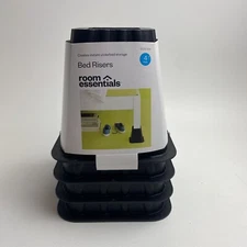 ✨️NEW! Room Essentials Bed Stands (Pack of 4) Black 6" x 6.5" Bed Risers