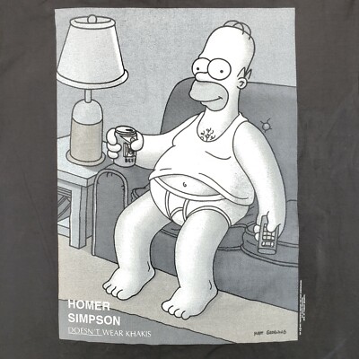 Vintage 1995 Homer Simpson Doesn't Wear Khakis 90s Gap Ad Parody