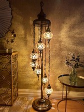 7 Glass Handmade Turkish Moroccan Moasic Light Floor Lamp UK Certified