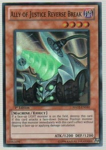 Ally of Justice Reverse Break - HA02-EN050 - Super Rare - 1st Edition x3 - Light