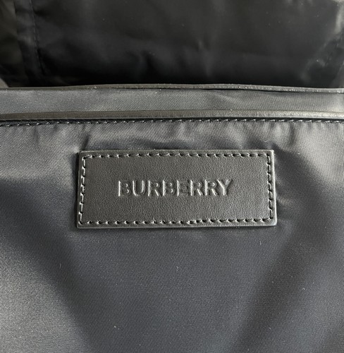 $2190 Authen BNWT BURBERRY Nylon Rucksack/Backpack Logo Print Mens/Womens Black - Picture 23 of 24