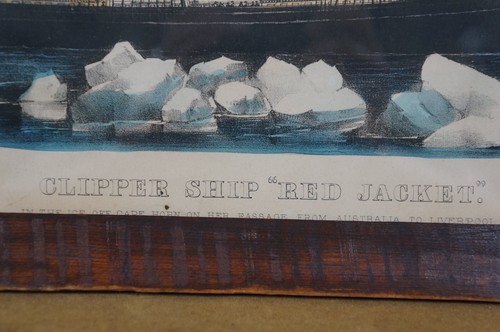 Antique Currier & Ives Nautical Maritime Clipper Ship Lithographs Mahogany Frame - Picture 11 of 13