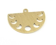 5 pcs Semi Circle Half Moon Brushed brass 22x16mm charms findings blank 4116-130